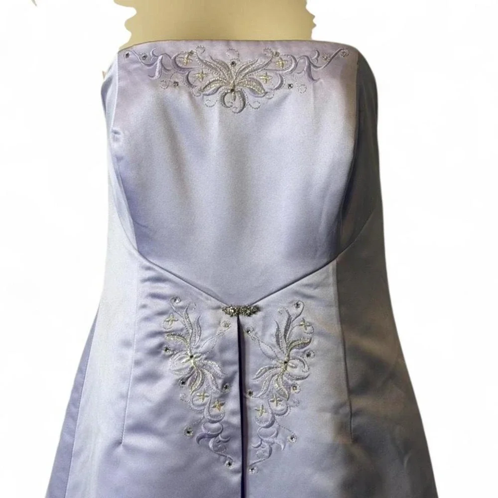 Vintage Y2K Michaelangelo Embroidered/Rhinestone Strapless Gown, Women's Size 10